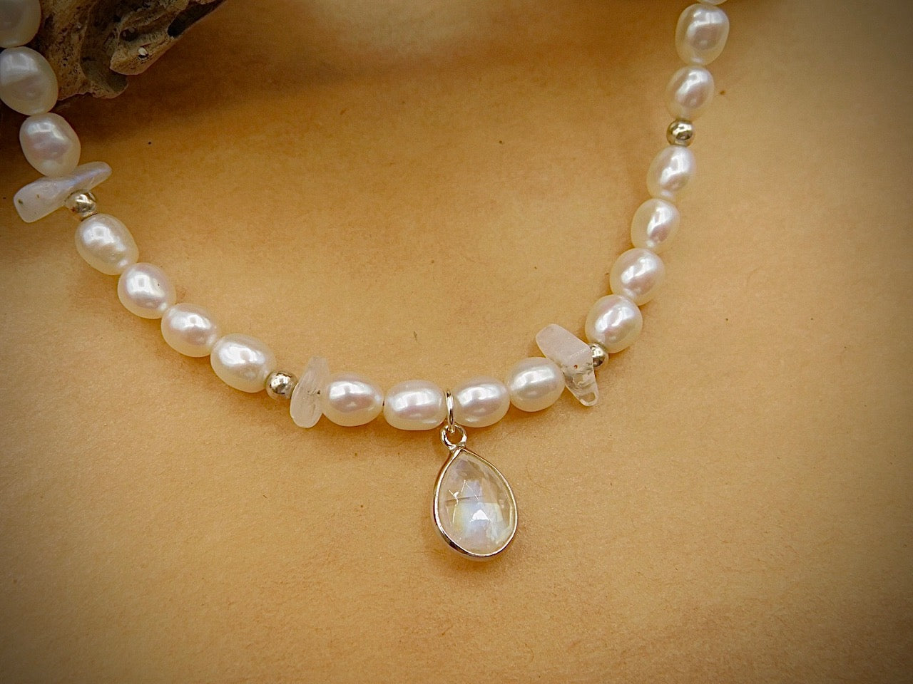 Freshwater Pearl and Moonstone Necklace