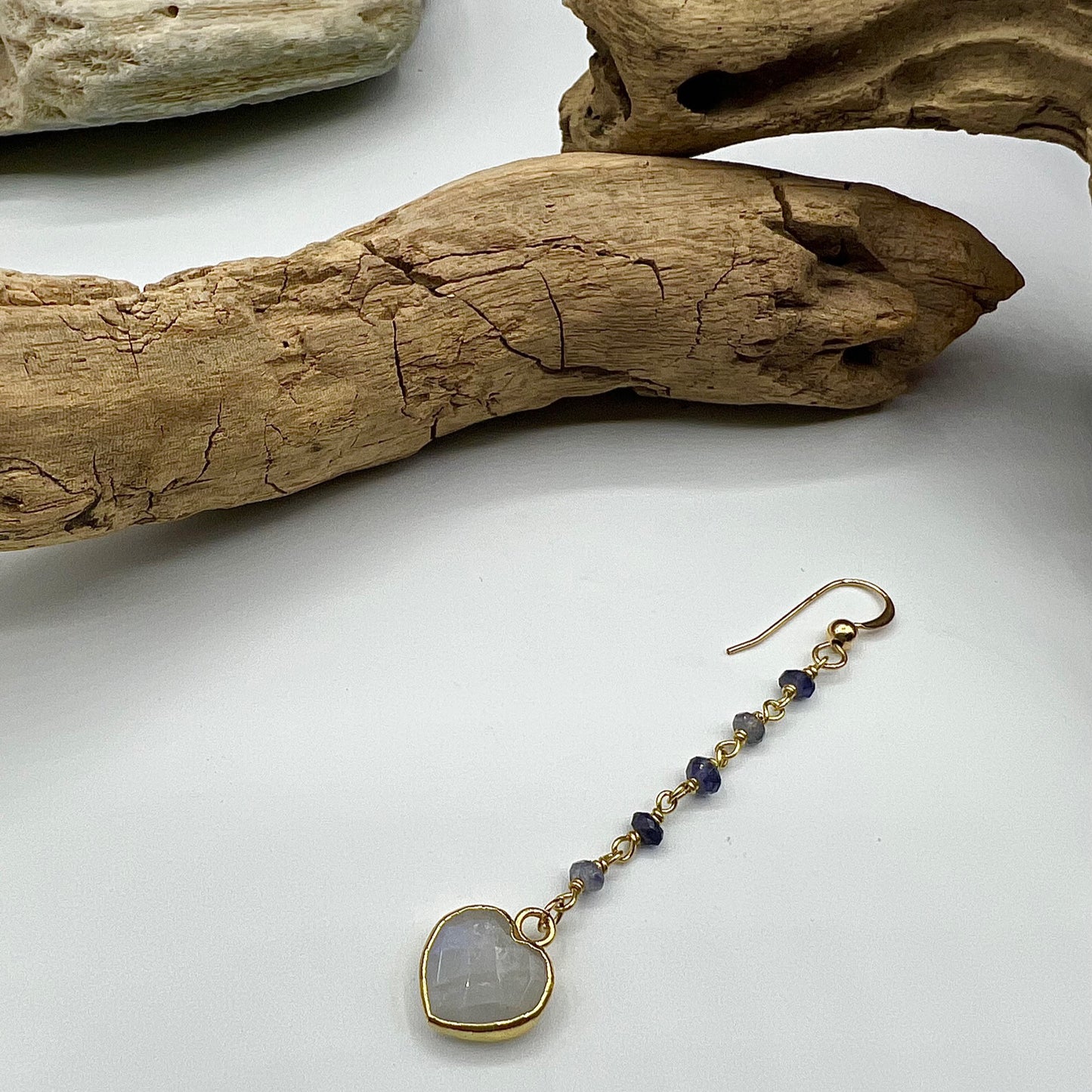 Moonstone Heart Earrings