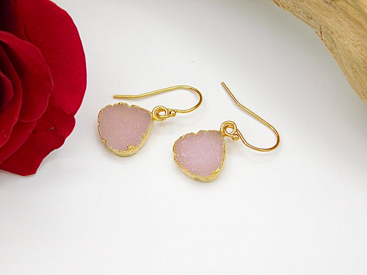 The Pink Druzy Earrings