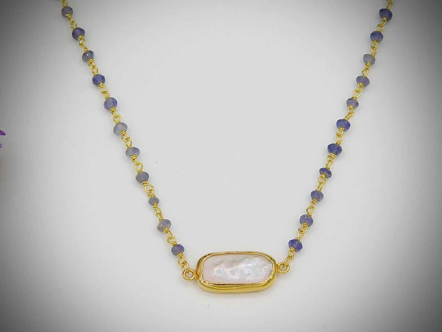 Ramona Iolite and Freshwater Pearl Necklace