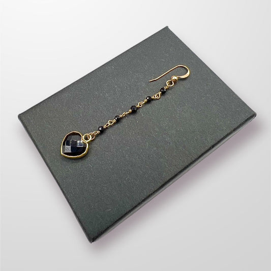 Onyx Heart Earrings